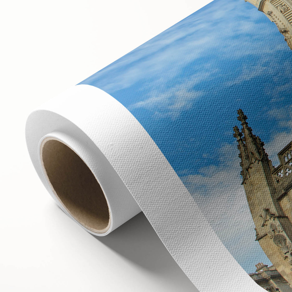 Art deco poster of Bath, England, in muted earth tones on rolled canvas, ideal for nursery wall art.