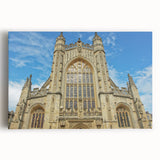 Black and white stretched canvas of Bath, England skyline in minimalist style, ideal for kitchen wall art.