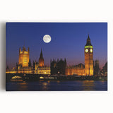 Black and white stretched canvas of the Big Ben in England, suitable as kitchen wall art or for bedroom ambiance.