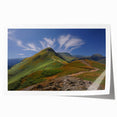 Extra large rolled print of Cumbria landscape with soft green and blue tones, ideal for dining room wall art.
