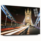 Acrylic print of London skyline in muted gray tones, ideal for bedroom or dining room decor.