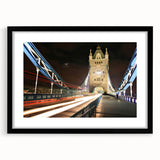 Colorful abstract art print of London skyline in vibrant hues on a large framed canvas, ideal for living room decor.