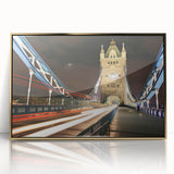Art deco poster of London skyline in gold and black tones on acrylic, ideal for modern art wall decor.