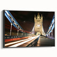 Black and white framed canvas featuring a vintage poster art style London landscape, ideal for bedroom wall decor.