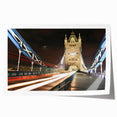 Rolled print of London scenery with floral accents in subtle shades, ideal for dining room wall art.