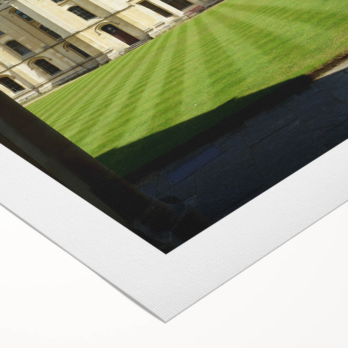 Art deco poster of Oxford scenery in muted earth tones on rolled canvas, suitable for dining room wall art.