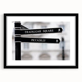 Abstract art print of Piccadilly, England, featuring vibrant colors on a textured, extra large canvas.