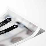 Extra large rolled print featuring line art flowers in soft pastel shades, ideal for large living room wall art.