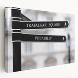 Piccadilly Circus scene on large stretched canvas with vibrant city colors, ideal for kitchen wall art.