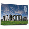 Acrylic print of Stonehenge with muted earth tones, ideal for bedroom or dining room wall art.