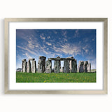 Extra large framed print of Stonehenge in muted earth tones, ideal for living room decor.