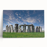 Black and white print of Stonehenge on stretched canvas, ideal for kitchen wall art.