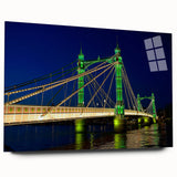 Acrylic print of the Thames River in muted blue tones, ideal for bedroom or dining room art.