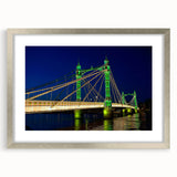 Extra large wall art featuring an abstract depiction of the Thames River in England, with textured silver frame.