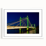 Textured art print of the Thames River in muted gray and blue tones, framed in white, ideal for bedroom art.