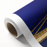 Art Deco poster of the Thames River in muted blue and gray tones on rolled canvas, ideal for nursery wall art.