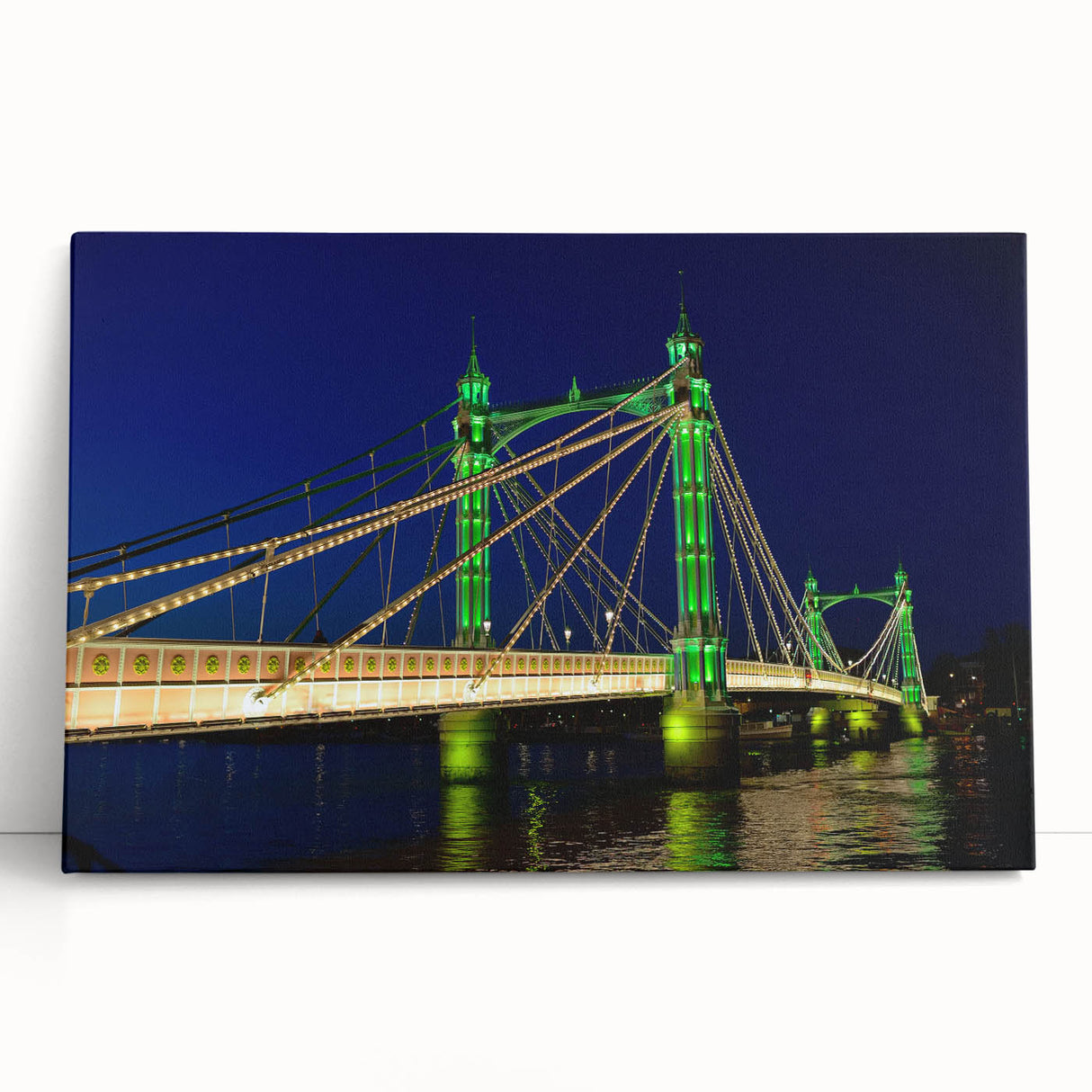 Black and white photograph of the Thames River on a stretched canvas, ideal for kitchen wall art.