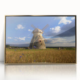 Framed acrylic print of a European Estonian scenery in art deco style, suited for modern art wall decor or a nursery.