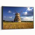 Black and white framed canvas of a vintage Estonian landscape, ideal for bedroom wall art.