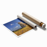 Extra large rolled print depicting a serene Estonian landscape with lush greenery and a calm lake.