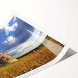 Extra large wall art featuring line art flowers in black on white, rolled print, ideal for large living room wall decor.