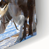 Large abstract wall art featuring a Finnish landscape in muted earth tones on acrylic glass, ideal for dining room ambiance.