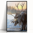Large abstract wall art depicting a European Finnish landscape in muted earth tones on a framed acrylic panel.