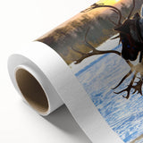 Art Deco poster of a serene Finnish landscape in pastel shades on rolled canvas, ideal for nursery wall art.