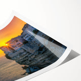 Extra large wall art featuring line art flowers in monochrome, printed on rolled canvas.