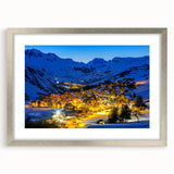 Extra large wall art featuring textured abstract print of the French Alps in muted earth tones, framed in silver.