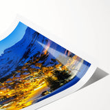 Extra large wall art depicting line art flowers in soft pastel shades on a rolled canvas.