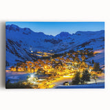 Black and white photograph of the French Alps on stretched canvas, ideal for kitchen wall art or bedroom ambiance.