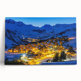 Black and white image of the French Alps on a large stretched canvas, ideal for kitchen wall art.