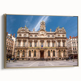 Framed canvas of a vintage-style Lyon landscape painting, featuring muted earth tones, ideal for bedroom wall art.