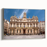 Landscape art painting of Lyon, France in vibrant colors on a framed canvas, ideal for living room decor.
