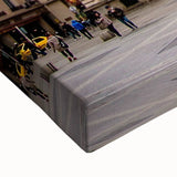 Black and white landscape art painting of Lyon on stretched canvas, ideal for bedroom wall decor.