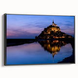 Black and white framed canvas featuring a vintage-style landscape of a French scenery, ideal for bedroom wall art.