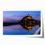 Rolled print of a French village scene in soft pastel shades, ideal for dining room wall art.