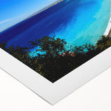 Art deco poster featuring a vintage Nice, France scenery in muted pastel colors on rolled canvas.