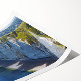 Extra large wall art featuring line art flowers in muted pastel shades on a rolled print, ideal for large living room decor.