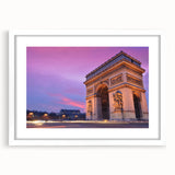 Textured art of an abstract Parisian cityscape in muted gray tones, framed with a white mat, ideal for bedroom art.