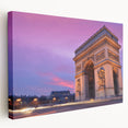 Paris skyline depicted in muted watercolor shades on a large stretched canvas, suitable for kitchen wall art.