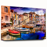 Acrylic print of a Provence landscape in muted earth tones, suitable for bedroom or dining room decor.