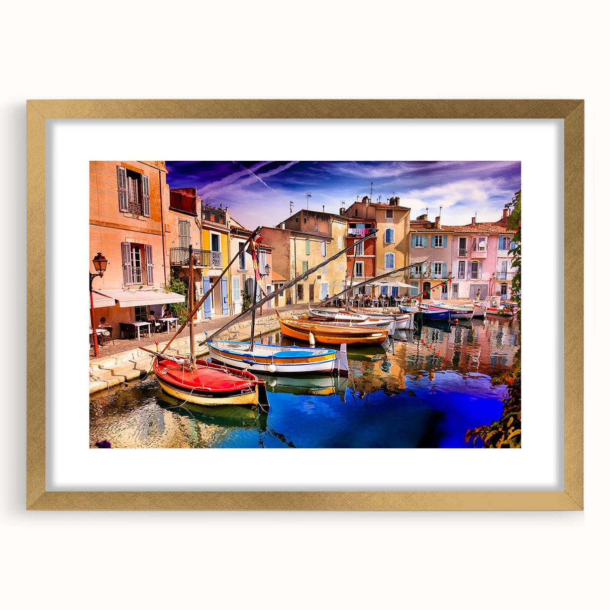 Abstract art print of a Provence landscape in muted earth tones on a framed canvas, ideal for dining room decor.