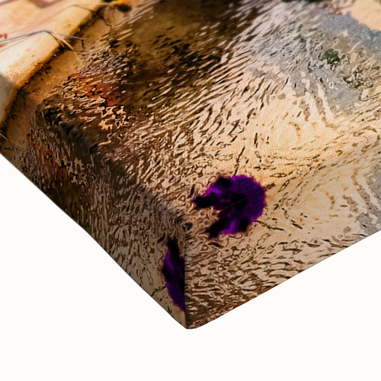 Black and white landscape art painting of Provence on stretched canvas, ideal for bedroom wall art.