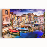 Black and white stretched canvas of Provence scenery, ideal for kitchen wall art.