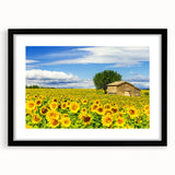 Extra large framed abstract art print of a colorful, textured European scenery, ideal for living room decor.