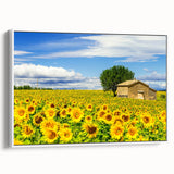 Vintage poster art featuring a colorful South of France landscape on extra large framed canvas, ideal for living room decor.