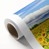 Art Deco poster of a scenic South France landscape on rolled canvas, with soft pastel colors, ideal for nursery wall art.