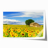 Rolled print of a scenic Southern France landscape in pastel colors, ideal for dining room wall art.